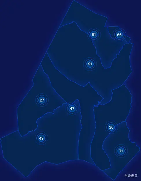 echarts呼伦贝尔市新巴尔虎右旗geoJson地图圆形波纹状气泡图